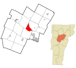 Washington County Vermont Incorporated and Unincorporated areas Montpelier highlighted